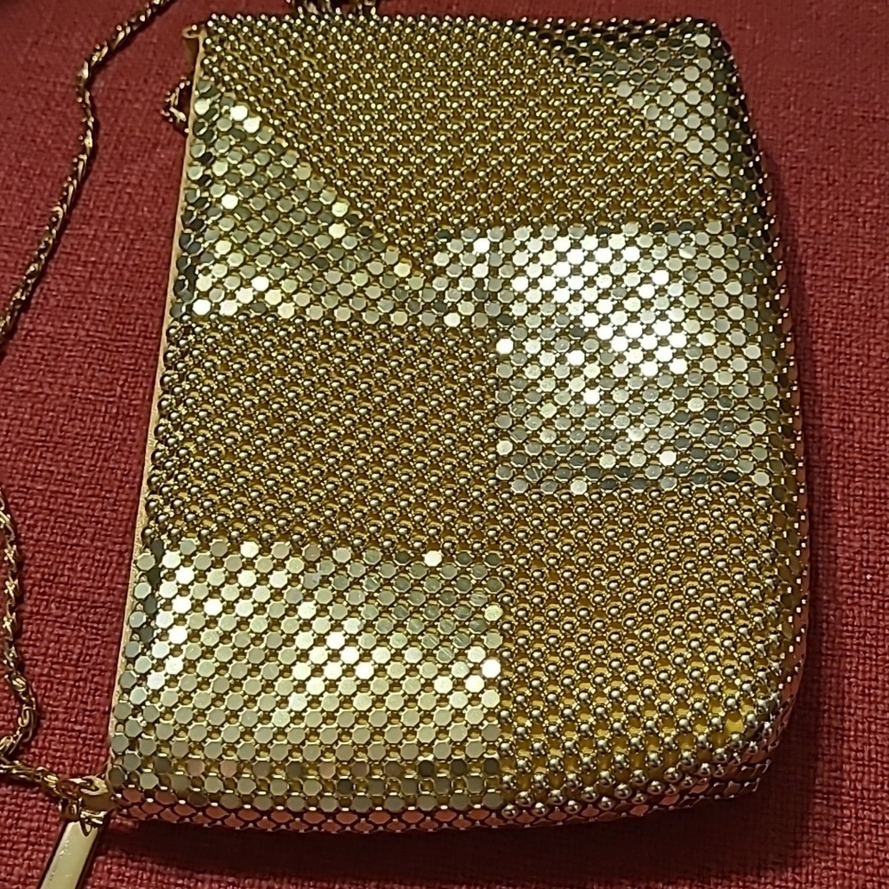 🪙VINTAGE Gold METAL Mesh LIKE Evening Bag - Picture 7 of 10